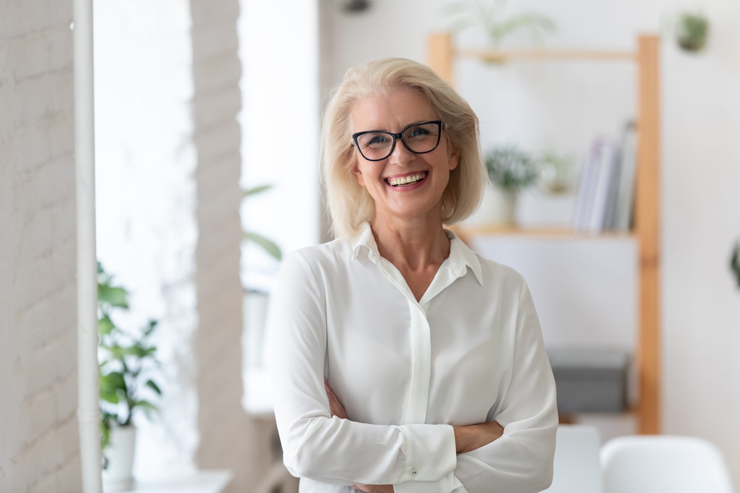 Portrait of successful mature businesswoman posing in office